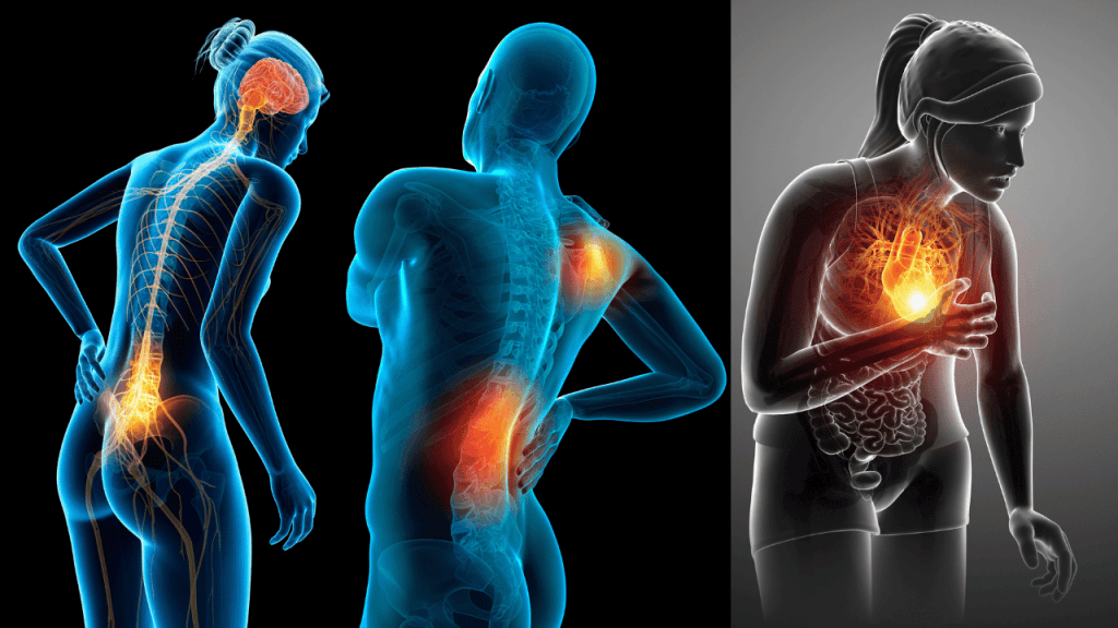 mental health effects on lower-back, chest